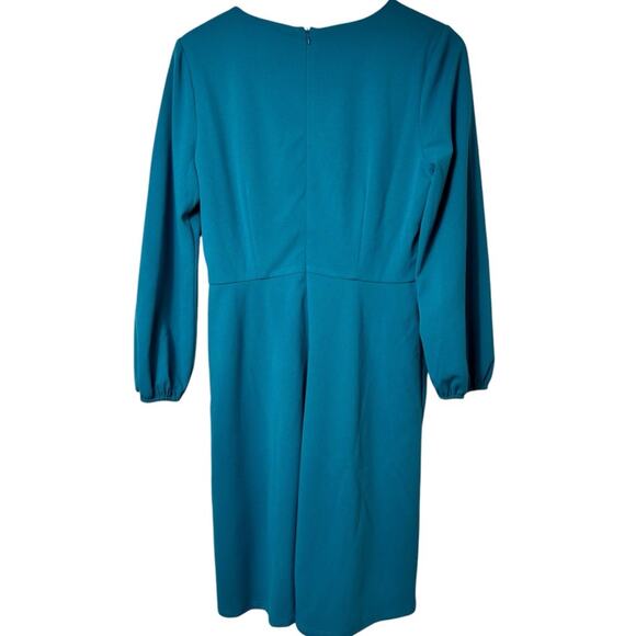DONNA MORGAN WOMEN'S LONG SLEEVE V-NECK DRESS SIZE US 10 OCEAN DEPTHS - Picture 3 of 6